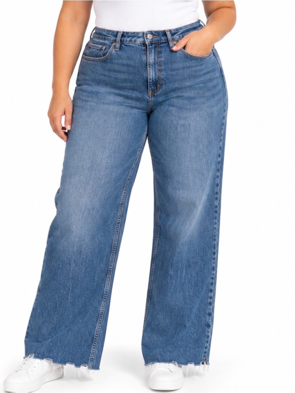 Abercrombie & Fitch The 90's relaxed Jean Curve love Size 12 high rise raw hem